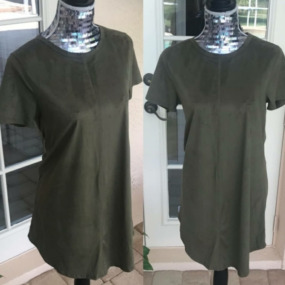 Francesca's Collection Miami Suede Green Dress - Picture 1 of 8